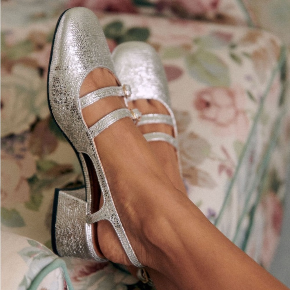 Sezane silver Paula Babies Maryjane 9 pump